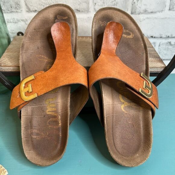 Sam Edelman Leather Thong Sandals Birkenstock Style Size 8 - Picture 4 of 5